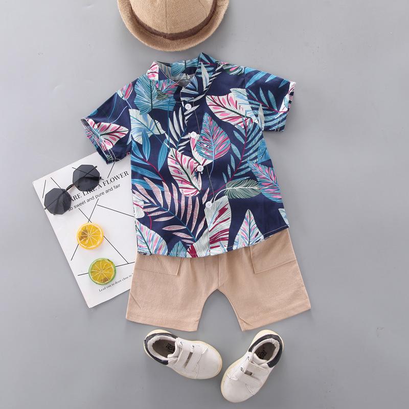 Southeast Asian Style Summer Boys' Short-Sleeved Suit (Ages 0-4)