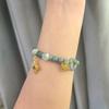 Chinese-Inspired Jade Wealth Bracelet with Gold-Plated Peace Buckle