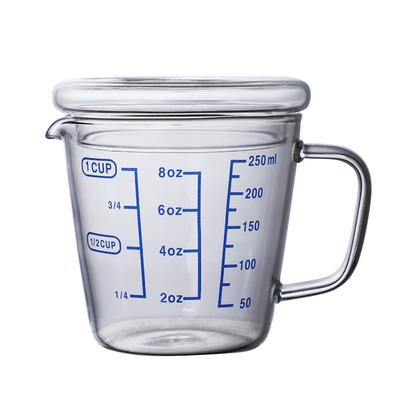 Kitchen Breakfast Scale Measuring Cup High Borosilicate Thickened Glass Measuring Cup Milk Tea Cup, Kitchen Baking Measuring Cup 250Ml