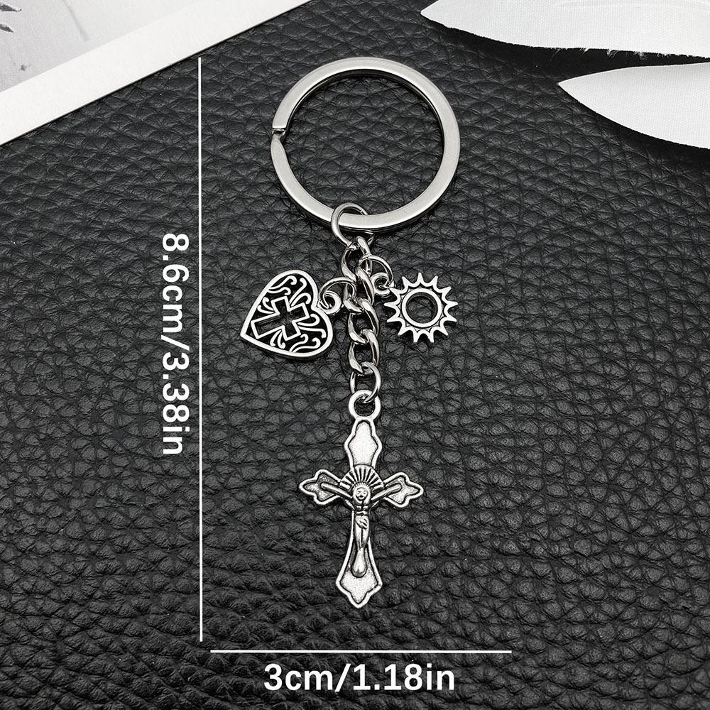 Ancient Silver Castle Sun Statue Zinc Alloy Keychain - Creative Backpack Accessory and Commemorative Pendant.