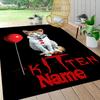 Custom Name Kitten Clown Balloon Theme Carpet Rug Customizable Soft Washable Anti-Slip Home Living Room Sofa Mats Personalized Rug. 0909106