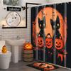 Halloween Katzen Muster Badezimmer Duschvorhang Mit 12 Haken Heim Badezimmer Dekor Und Accessoires