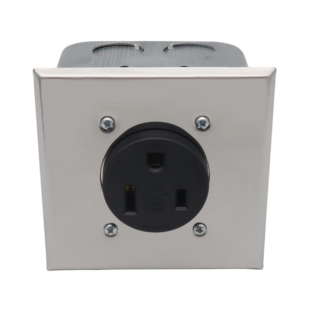 NEMA 6 50R 50A Power Outlet Receptacle, Electrical Socket for Welders, Plasma Cutters, Electric Ranges, Dryers, and