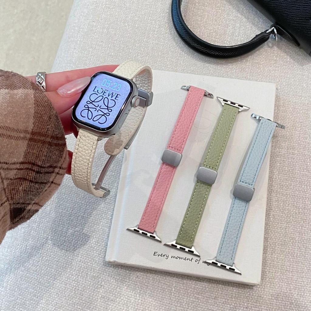 Lychee Grain Magnetic Strap for Apple iWatch, Huawei GT5, and Xiaomi 9 Pro