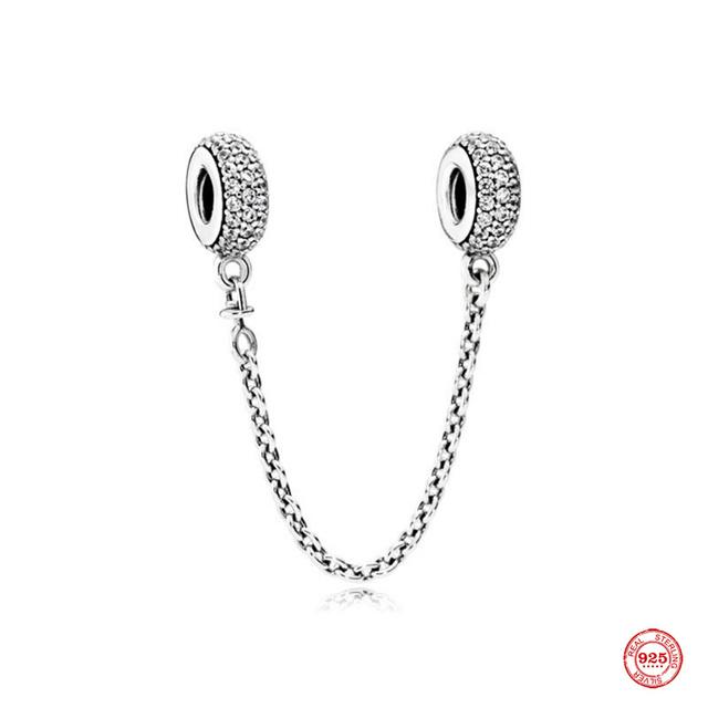 

Новая защитная цепочка из стерлингового серебра 925 пробы, подвески, бусины, подходят для нового браслета, фиксирующий зажим, ювелирные изделия в форме сердца для женщин, подарок