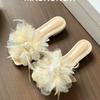 Fashion 2025 New Ladies Shoes Open Toe  Women's Slippers Fashion Outdoor Daily Summer Floral String Bead Solid Best Seller Flat Slippers