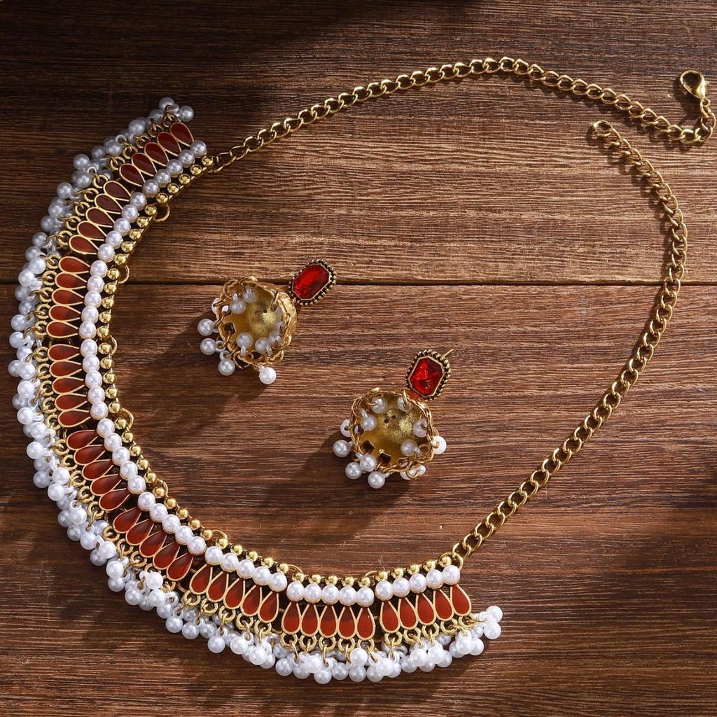 Conjunto de joyería de moda collar pendientes para mujer