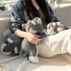Soft cute Schnauzer dog plush toy children sleeping doll home pillow