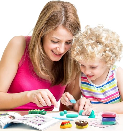 Sago Brothers Ultra-Lightweight Air-Dry Clay for Toddlers, 24-Color DIY Clay Set, Polymer Clay for Sculpting, Non-Toxic, Crystal Slime, Crafts, Educat