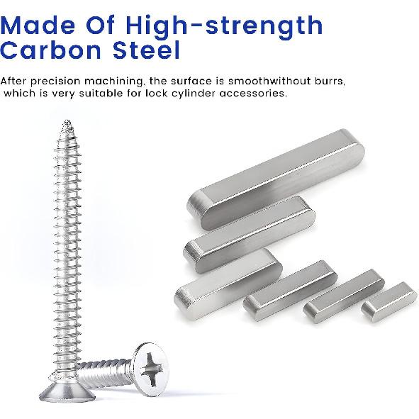 Pulley Keyway Key,Parallel Square Stock Key,Parallel Drive Shaft Keys Sets, Flywheel Keys, Keyway Stock, Keyway Tension for Fasteners Mechanical