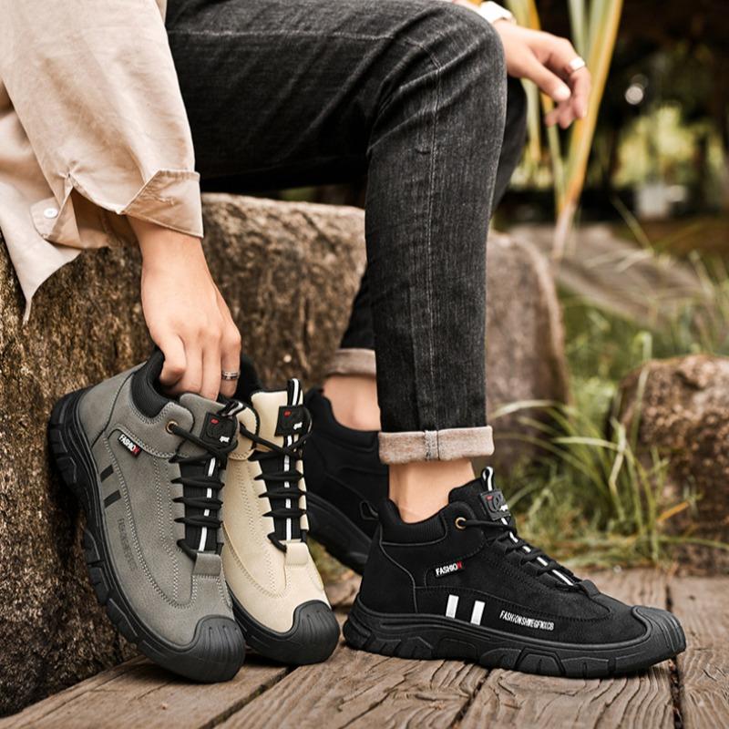 Mode Herren Retro High Top Sneakers Stiefeletten Herren Wanderschuhe Bergsteigerschuhe Mode Bequem Rutschfest Fahrschuhe Casual Schuhe 2025