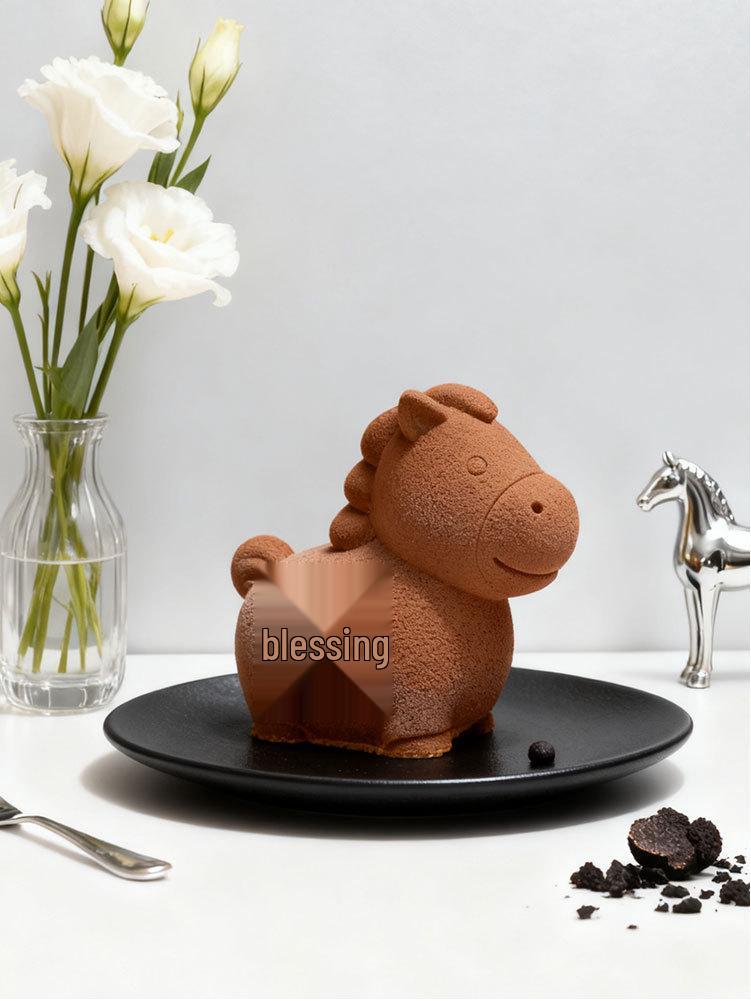 Year of the Horse Fu Character Silicone Mousse Mold for Animal French Desserts