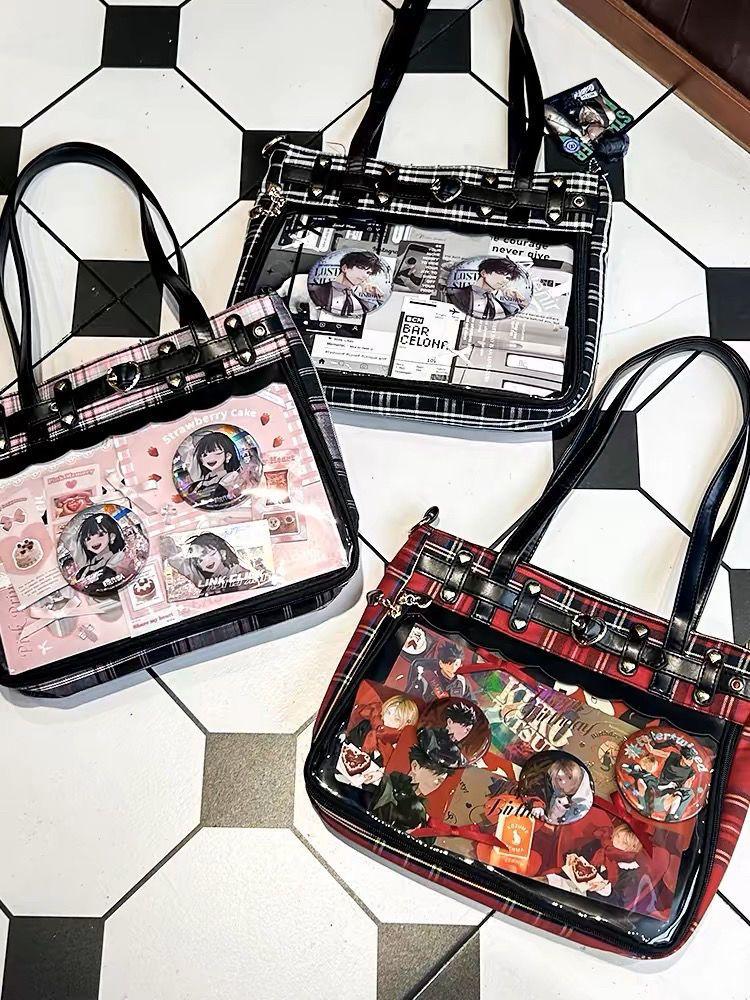 Hot Girls Subculture Punk Gothic Ita Bag Women Transparent Large Capacity Shoulder Bags Handbag Ladies Harajuku Bag Aesthetic