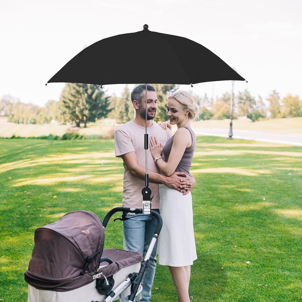 D5 Adjustable Sun Umbrella Chair With Clip Baby Stroller Sunshade Umbrella (Umbrella Height 55cm Can Cover A Diameter Of 83cm)