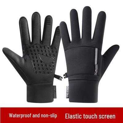 Gants d'hiver tactiles pour homme pour le cyclisme: Doublé polaire, Hydrofuge, Antidérapant, Design à rabat et doigts entiers.