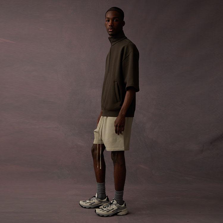 Fear of God Essentials Drop 2 SS23 Long Sleeve Half-Zip Mid-Length Sweatshirt Men Tops Off-Black 192BT224310F