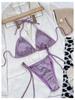 Solid Color Shiny Bikini - Sexy Split Triangle Design for Women