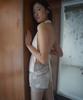 Myujeumyujieom Beaded Strap Shirred Halter Top - White