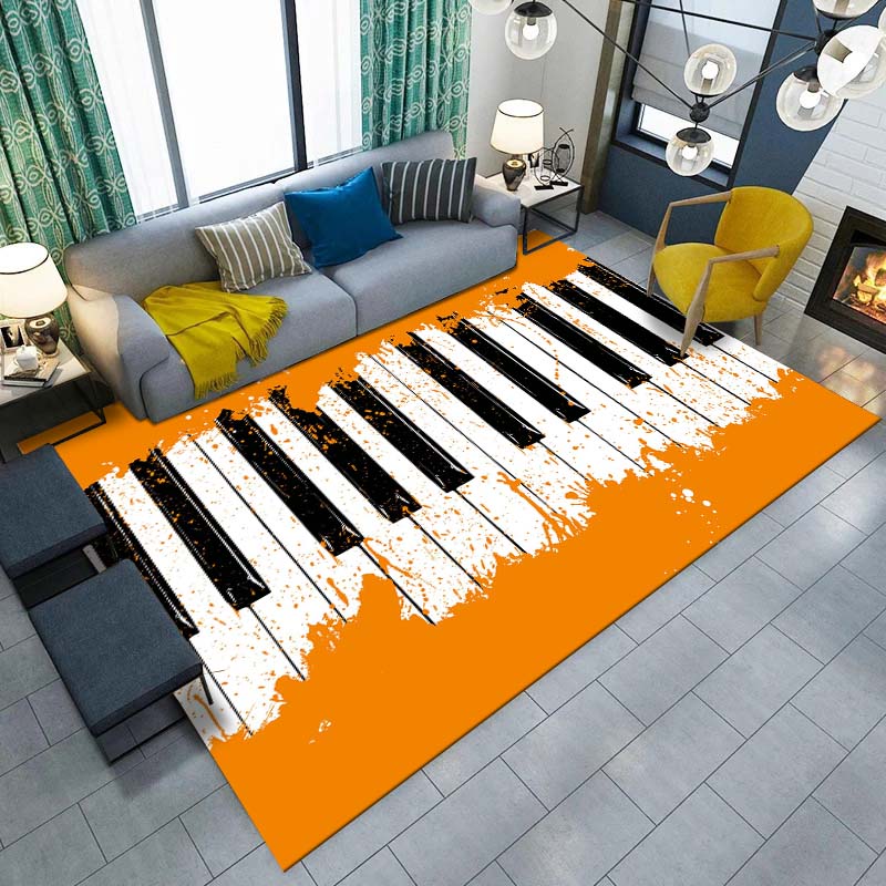 Piano Keys Music Carpet Living Room Rug Home Decoration Anti-Slip Hallway Balcony Doormat Kitchen Bedroom Bathroom Floor Mats