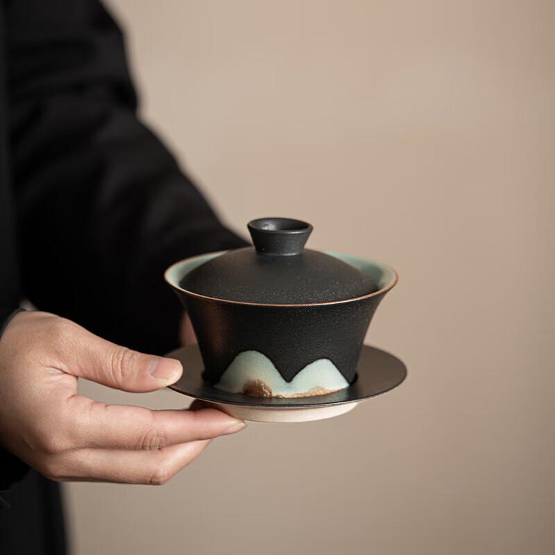 Su's Ceramic 'Rivers and Mountains' Glazed Kung Fu Tea Set