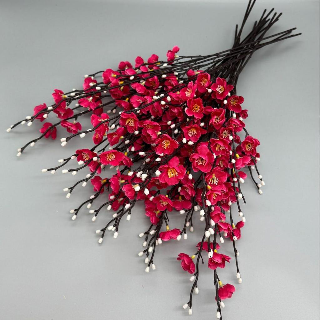 Mini Plum Blossom Silk Flower Arrangement for Home Decor