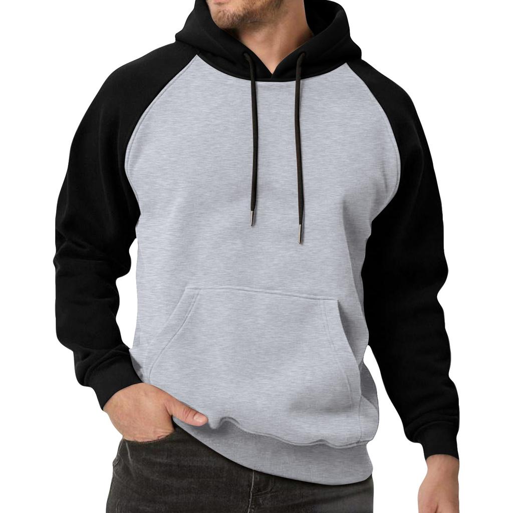 Men's Colorblock Sweatshirt Hoodie Men's Sports Large Size Casual Sweatshirt