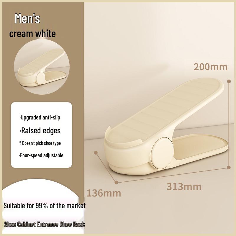 Men's Expandable Double-Layer Shoe Cabinet - Space-Saving Adjustable Shoe Storage with Layered Divider