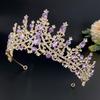 Bridal Crown Diamond Luxurious Prom Party Headband Headband Birthday Princess Hair Accessories Purple Crystal Crown