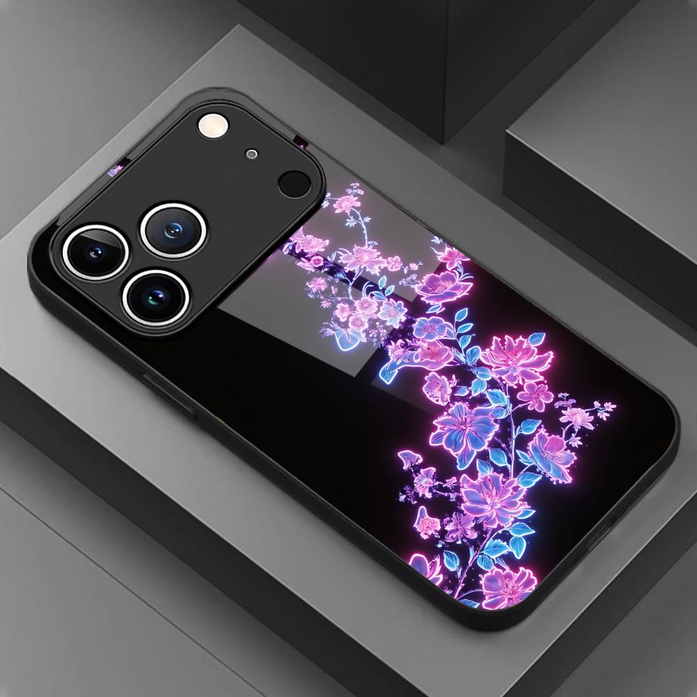 Purple and Pink Cherry Blossom Phone Case for Glass for Iphone 17 Pro Max for iPhone 17 16 15 14 13 12pm Pro Plus