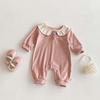 Cute Peter Pan Collar Autumn Baby Romper - Long Sleeve, Korean Style for Girls