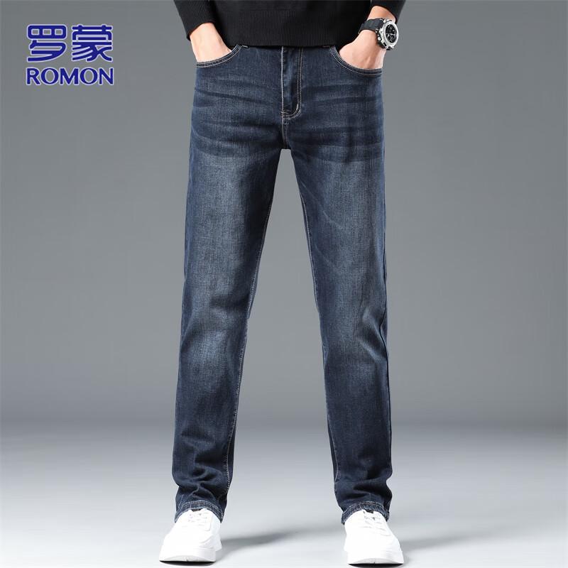 ROMON Men's Slim-Fit Casual Business Jeans