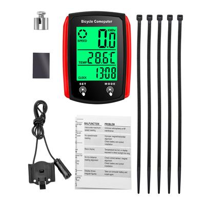 Ciclocomputer cu fir 19 funcții Touch Vitezometru Odometru Impermeabil Calculator Bicicletă cu Iluminare de Fundal
