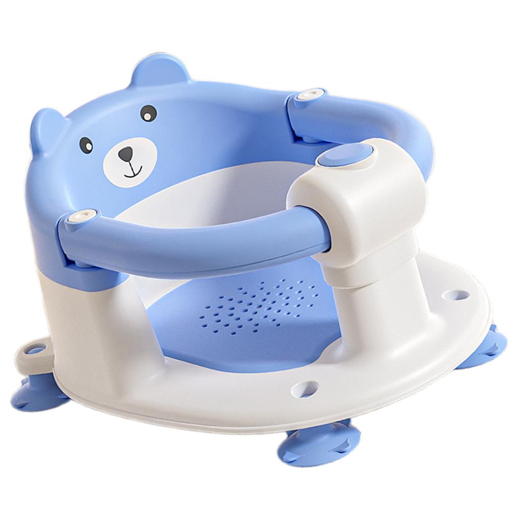 Baby-Badesitz für sitzendes Baby, rutschfestes Design, Duschhocker mit 4-Punkt-Saugnäpfen und bequemer Rückenlehne
