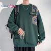 Herr Patchwork Crewneck sweatshirt Långärmad lättvikts frotté sweatshirt Casual Workout Pullover Shirt Toppar