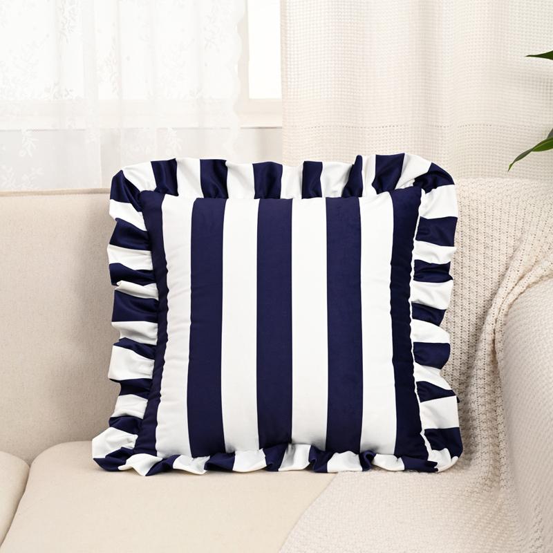45X45Cm Striped Lace Velvet Pillowcase 18X18Inch Pillowcases Soft Cozy Cushion Cases for Couch Bedroom Living Room Home Decor