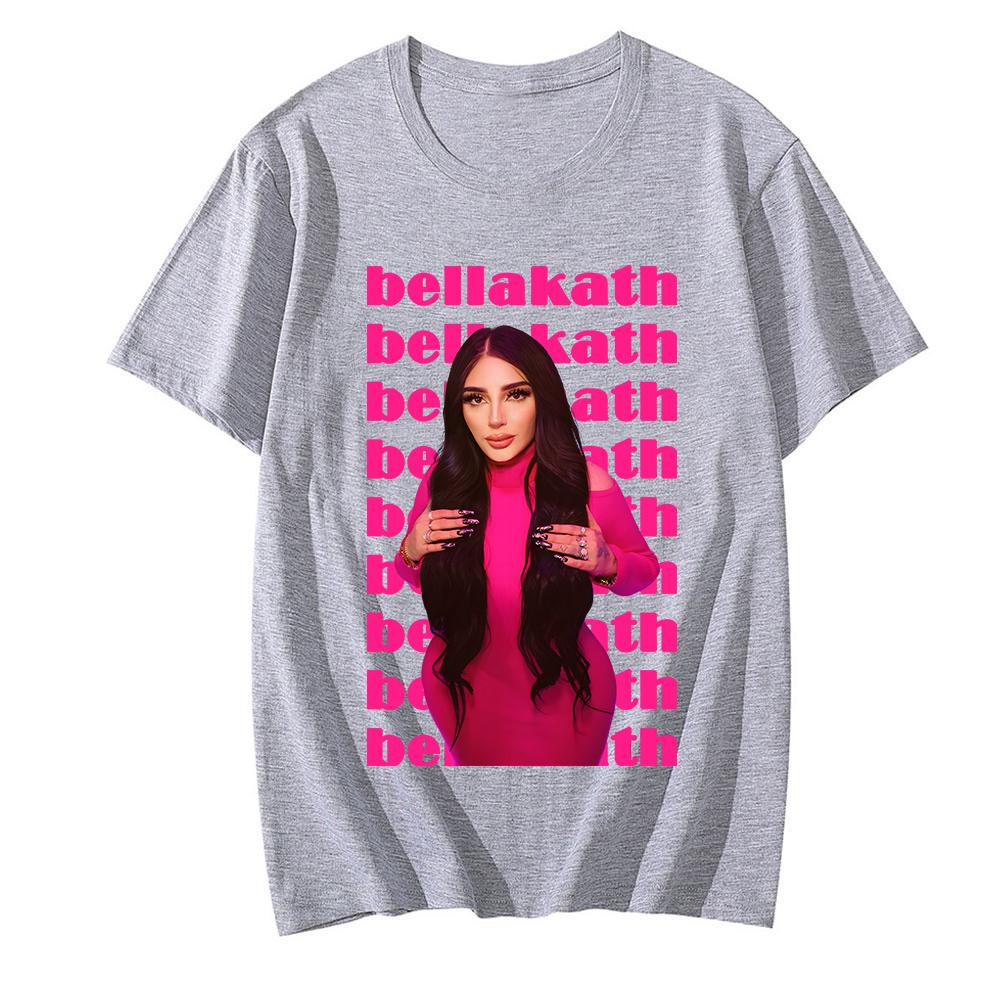 

Bellakath Portrait T-Shirt Fashion Graphic Printing 100%cotton Round Neck Tee-shirt Short Sleeve Casual Women/men Tee-shirt XS серый