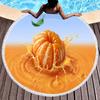 Orange Juice Beach Towel Fresh Orange Juice Design Soft Polyester Round Beach Towels for Beach Cushion Yoga Towel Indoor Outdoor