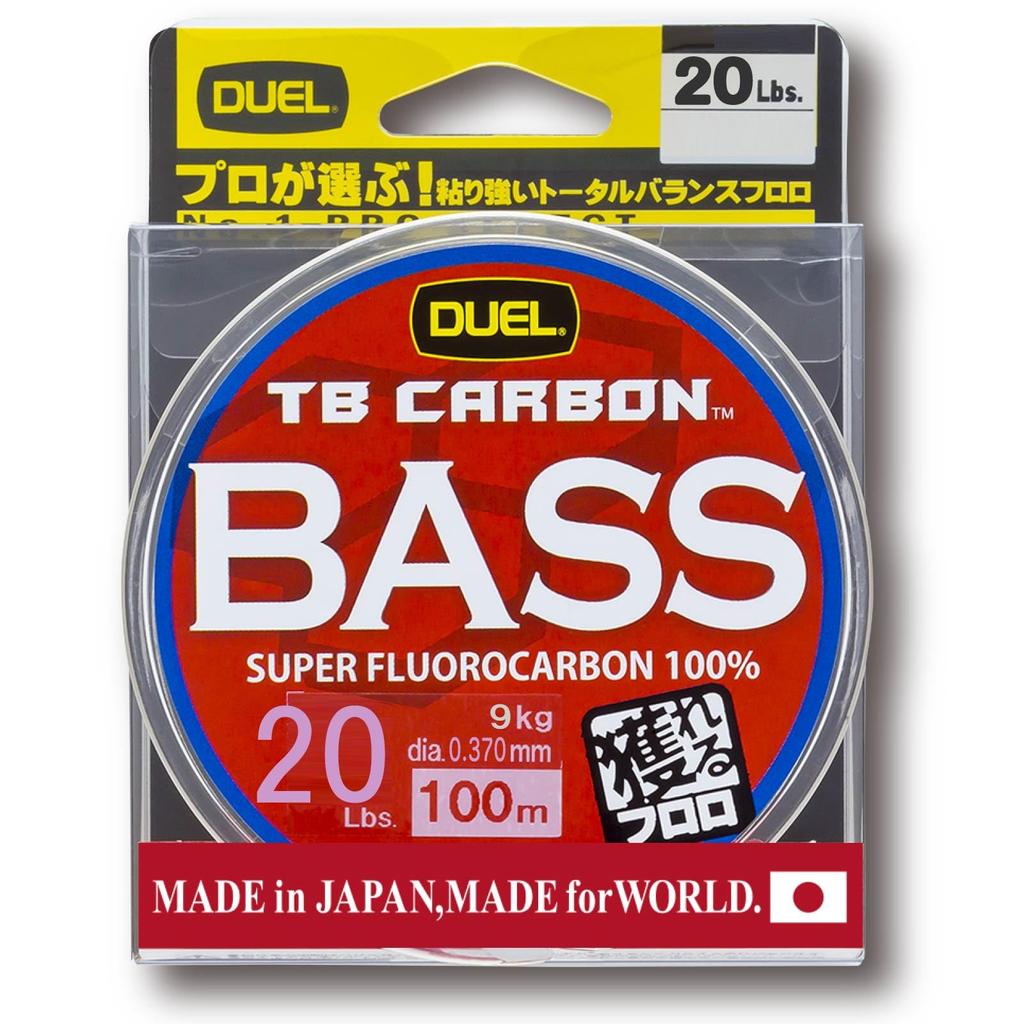 DUEL Fluorocarbon TB CARBON Bass 100m Natural Clear Line 20Lbs.