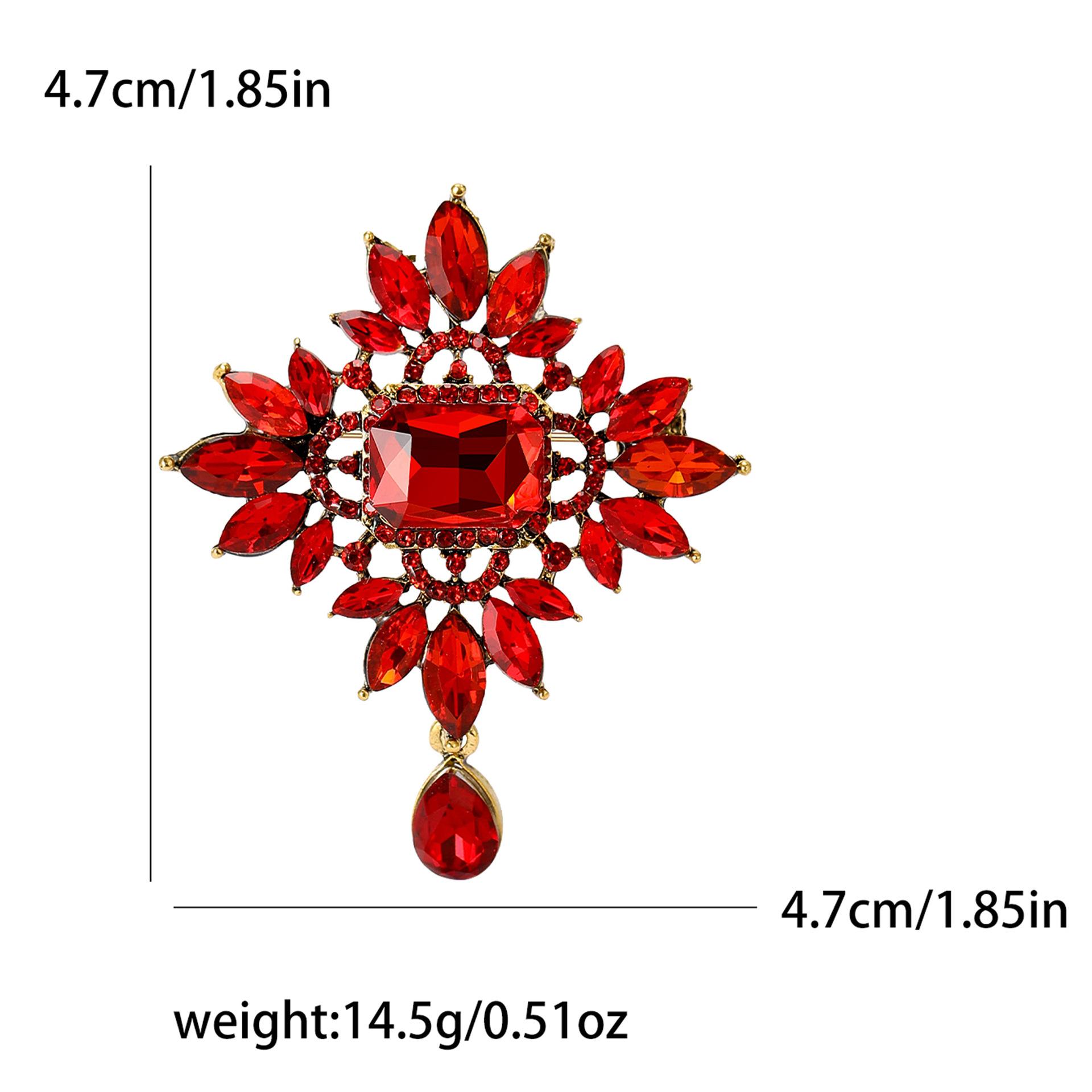 

Модная ретро-брошь с подвеской в виде кристалла, роскошная брошь для женского костюма и платья