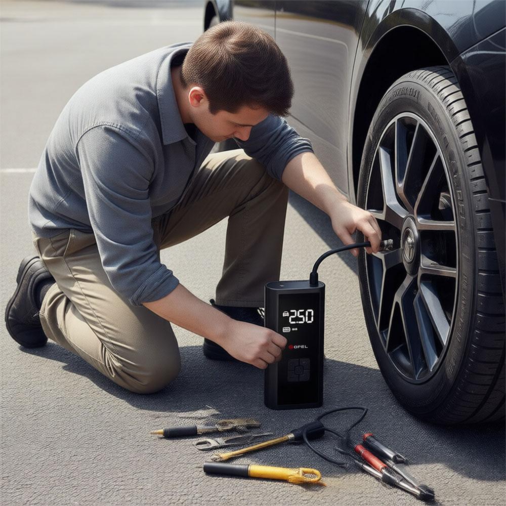 VSZA7 1Pcs Wireless Tire Inflator Air Compressor Portable Tire Pressure Gauge for Opel Astra H G Insignia Mokka Zafira Corsa Vauxhall