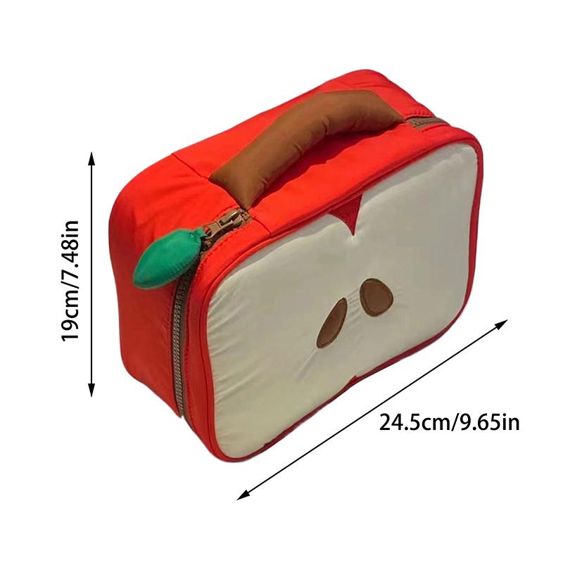 Cartoon Apple Pattern Makeup Bag Women Travel Storage Pouch Cosmetic Toiletry Storage Pouch Female'S Handbag Christmas Gift