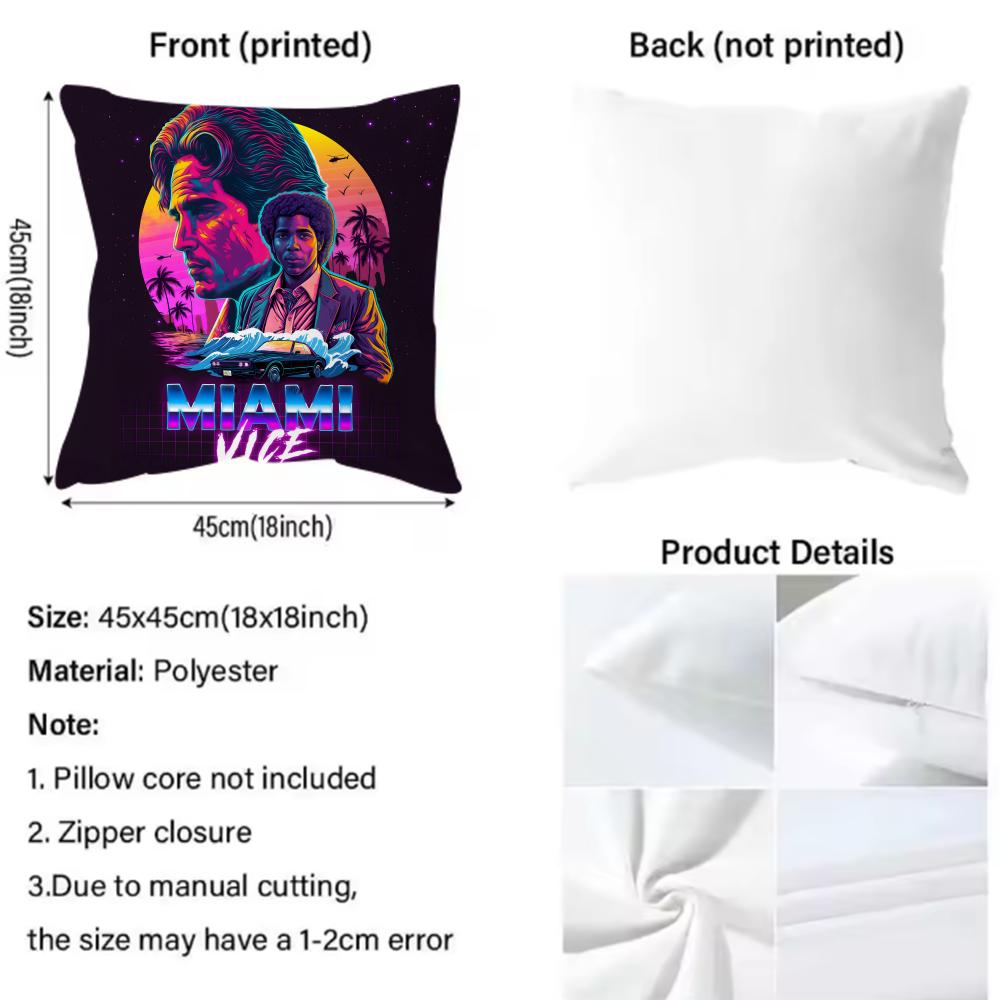 Federa per Cuscino Classico Miami Vice Morbida e Facile da Lavare – Versatile Per Divano, Letto, Viaggio E Ufficio