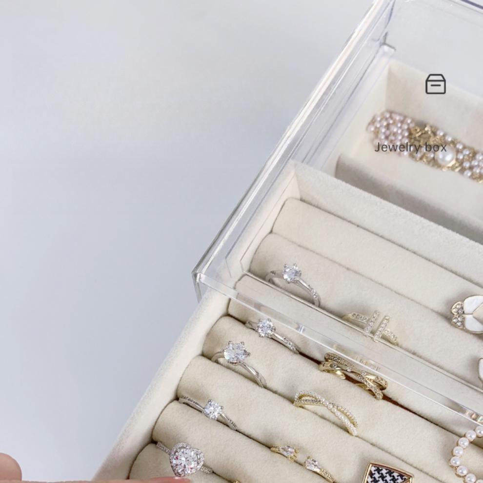 Advanced 3-layer Dust-proof Jewelry Storage Box with Multiple Colors, Used for Elegant Jewelry Display Storage Box