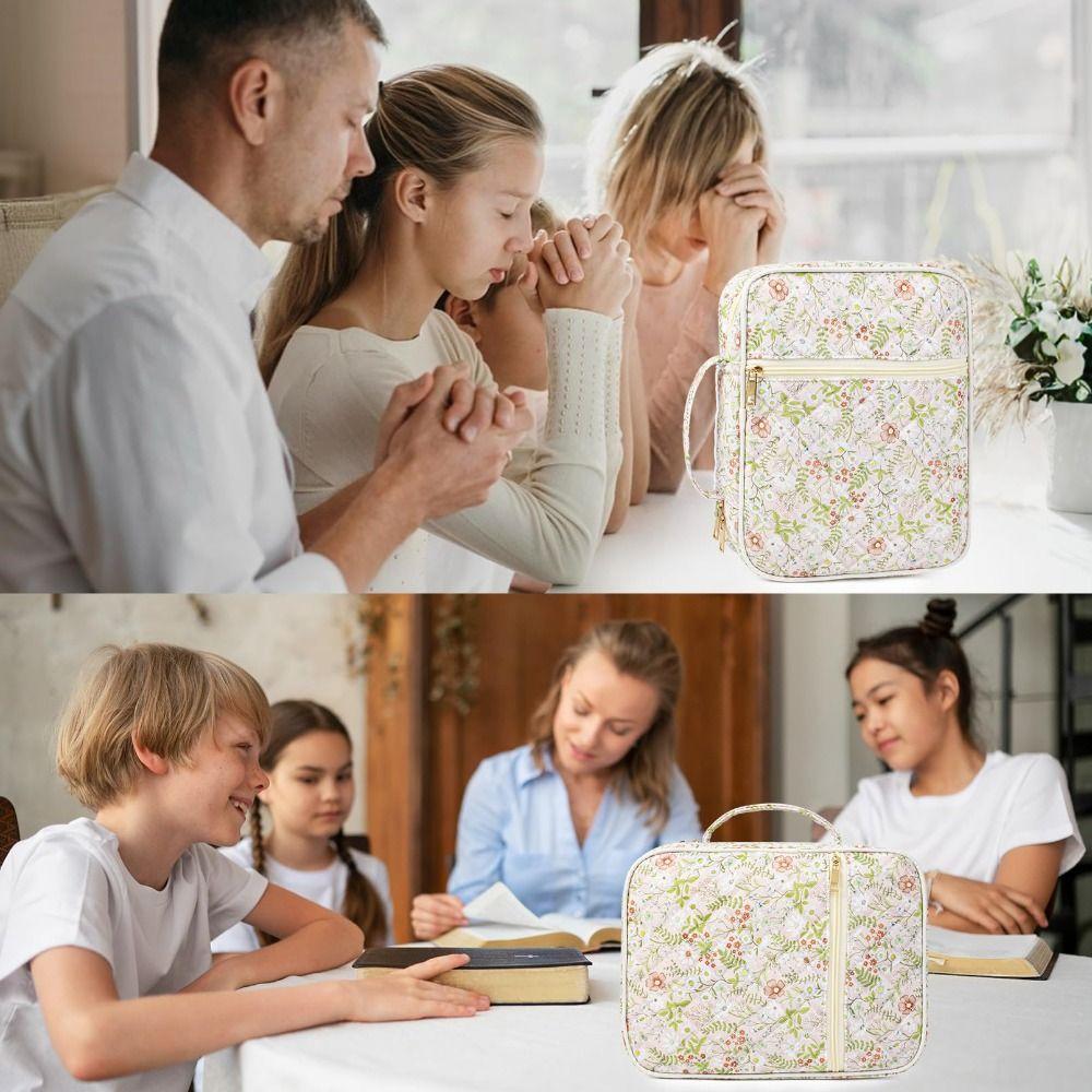 Floral Bible Cover Large Capacity Church Bag Fashion Bible Bag  for Christian Gifts