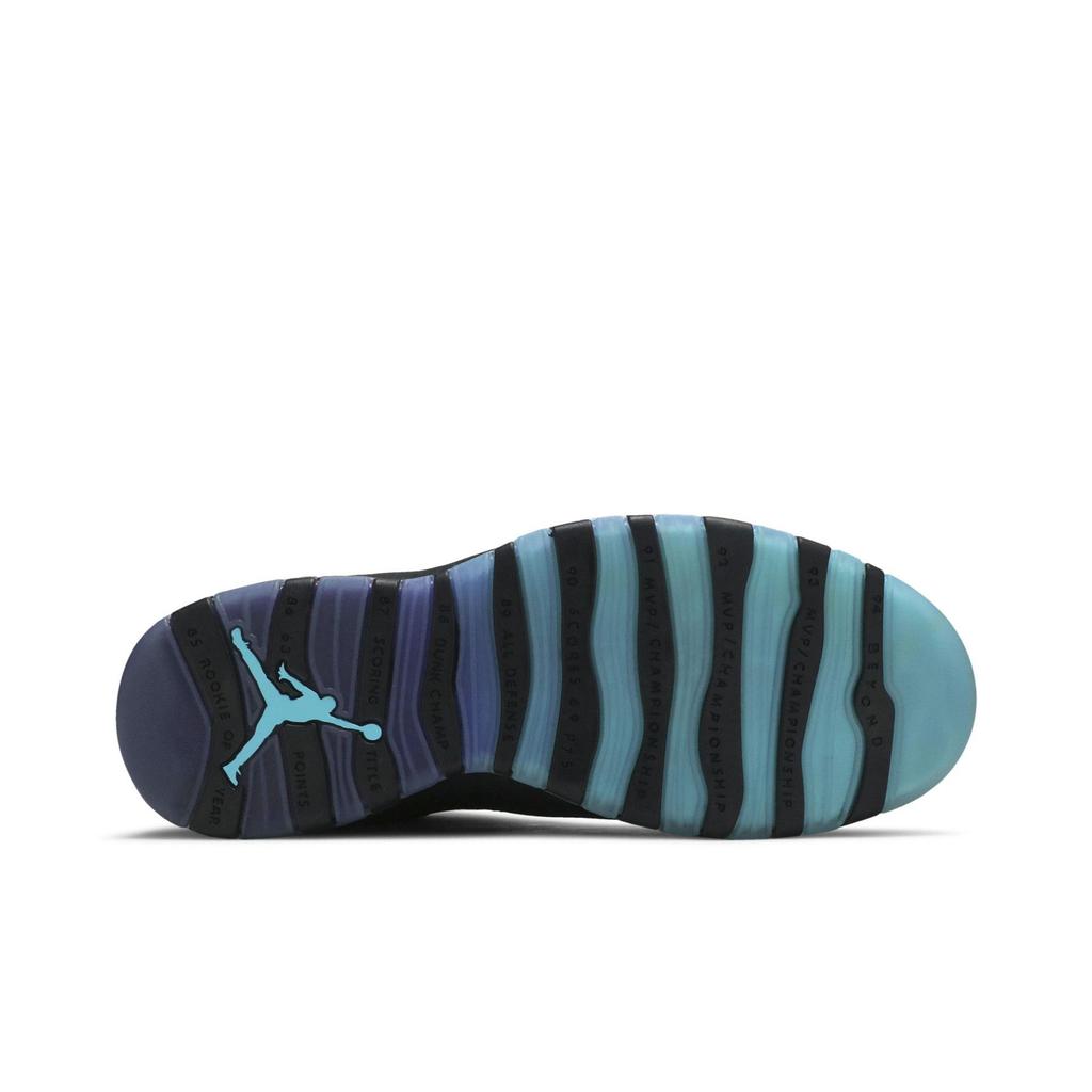 Air Jordan 10 Retro 'Shanghai' (Unisex) Black / Fierce Purple-Gamma Blue Vintage Basketball Shoes 310805 024