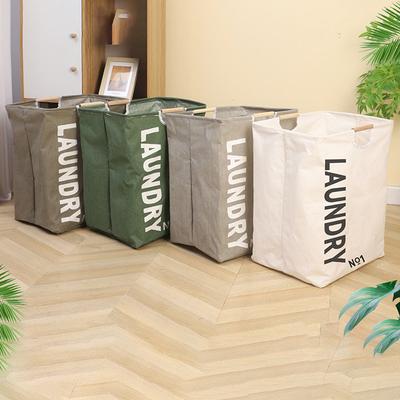 Large Capacity Waterproof Laundry Basket Cotton Linen Dirty Clothes Basket Home Organizer Bucket Foldable Sundries Storage Bag