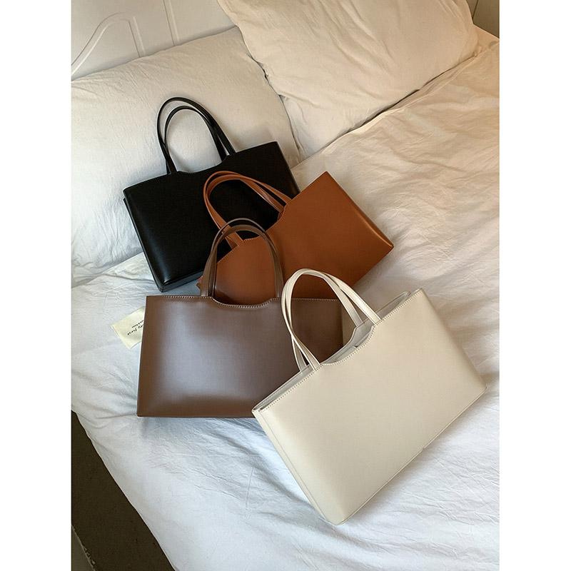 

Женские сумки-тоут высокого класса большой вместимости из мягкой кожи, простые, прочные, дизайнерские, повседневные, универсальные, для поездок на работу, портфель Y2K (30cm<Max Length<50cm)