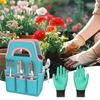 1 Set Gartengeräte Handkelle Rechen Bypass-Gartenschere Handschuhe Und Tragetasche Hochbelastbare Handwerkzeuge Geschenk für Hobbygärtner