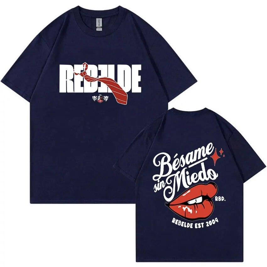 Rebelde RBD 2023 New Black T Shirts Funny Mexico Tv Series Graphic T-shirt Unisex WoUnisex 100% Cotton Oversized Tee Shirt Streetwear