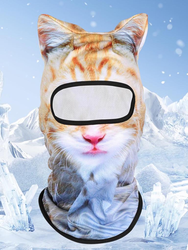 3D Cat Animal Ski Balaclava Ski Mask with Ears,Suitable for Music Festivals,Raves,Ski,Halloween or Party Outdoor